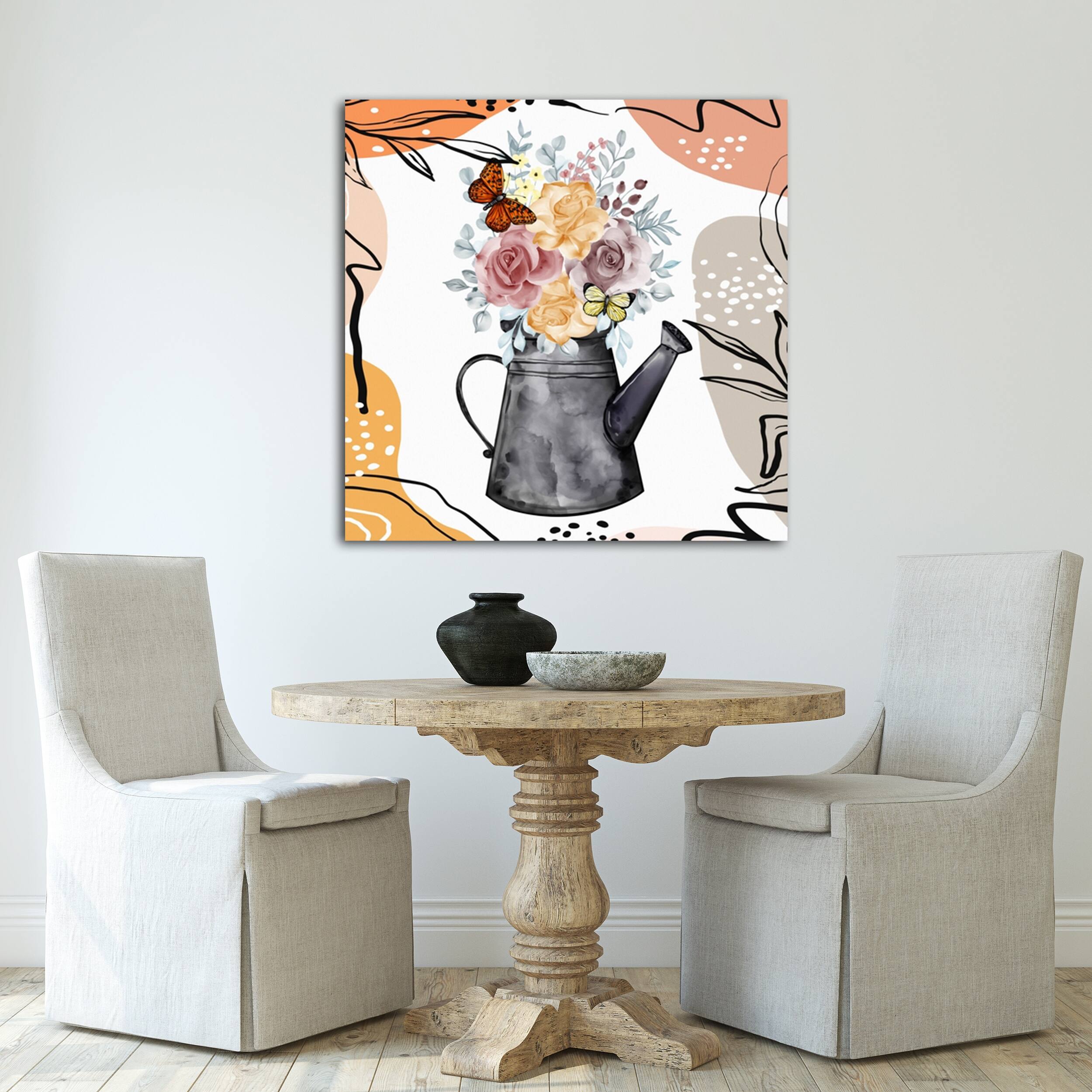 Fine Art Studio "Water Can Bouquet and Butterflies III" by R Bolokofsky